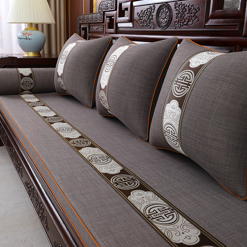 实木沙发坐垫定制新中式红木沙发海绵座垫罗汉床垫防滑乳胶椅垫子