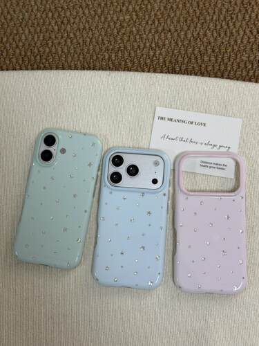 韩系ins简约奶油风银闪星星双层适用苹果17手机壳iPhone17promax新款16防摔保护套15小众男女14全包情侣
