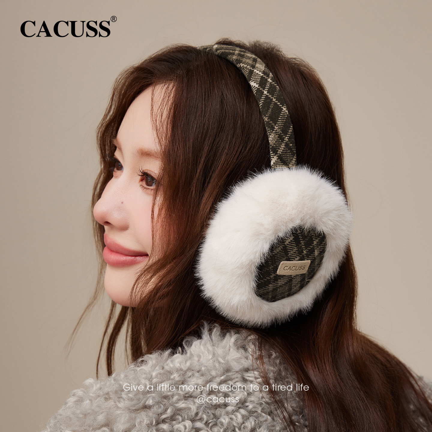 CACUSS冬季保暖可折叠毛绒耳罩女