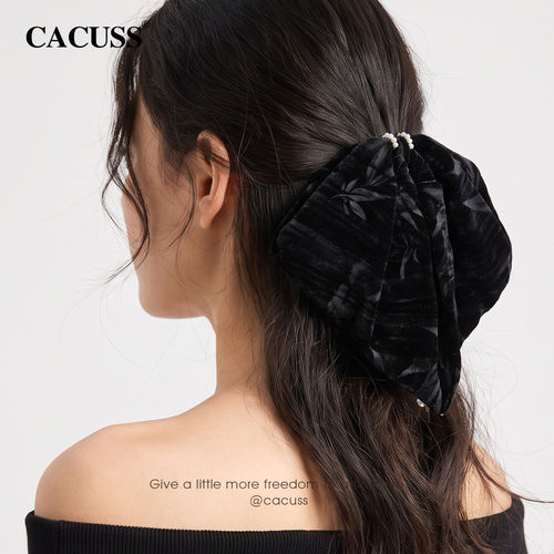 CACUSS丝绒蝴蝶结复古优雅抓夹