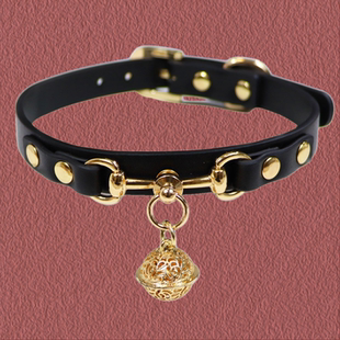 宫铃项圈女定制刻字高级铃铛choker锁骨puppy颈环黑色