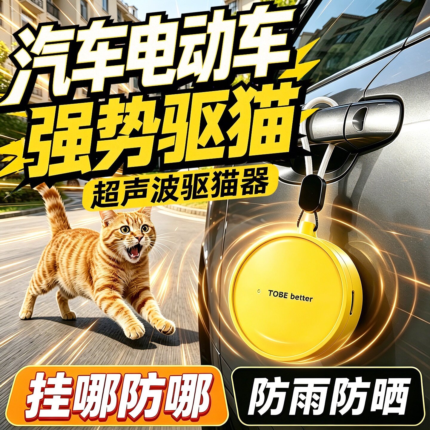 驱猫神器防野猫爬车超声波驱赶器室外长效户外除发动机舱赶流浪猫图片