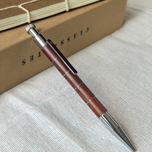 高颜值按动实木签字笔胡桃木花梨木枫木重手感G2替芯05 0.7送领导送礼总裁签名中性笔考试美术画硬币书写顺滑