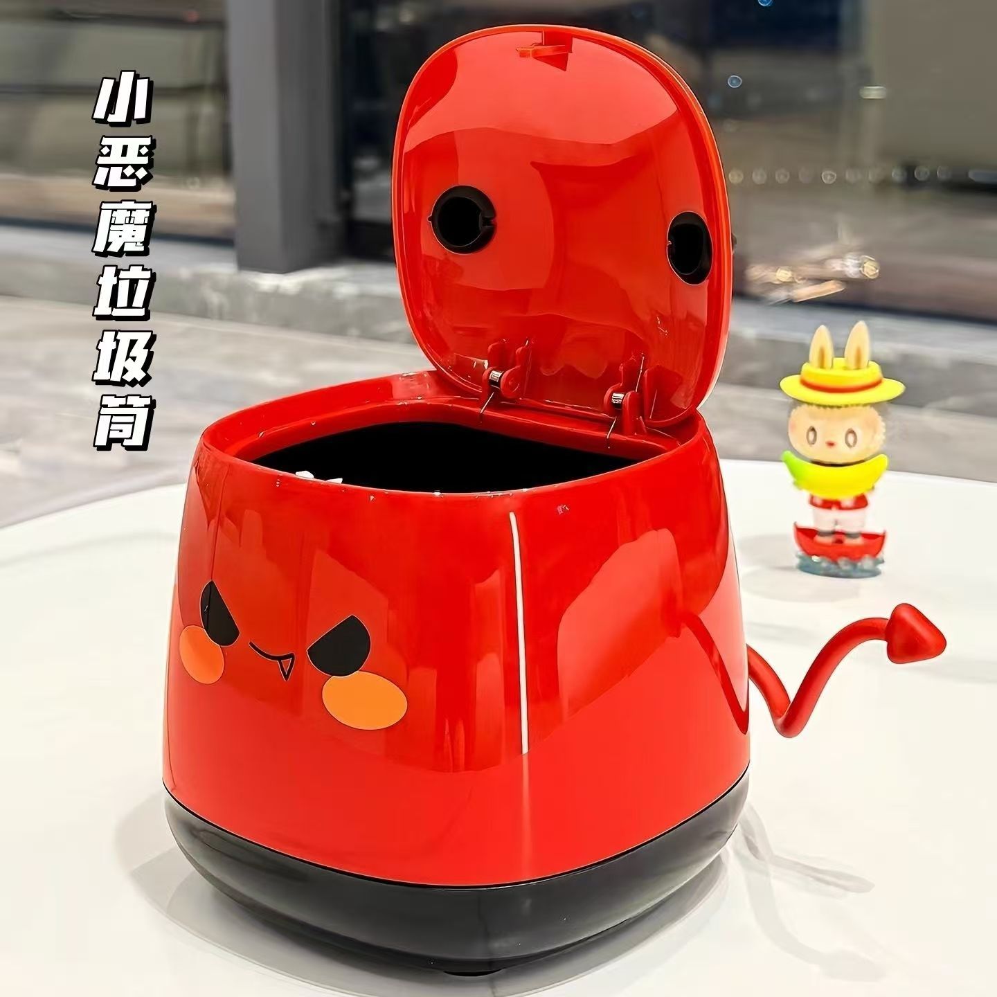 桌面垃圾桶带盖迷你小号
