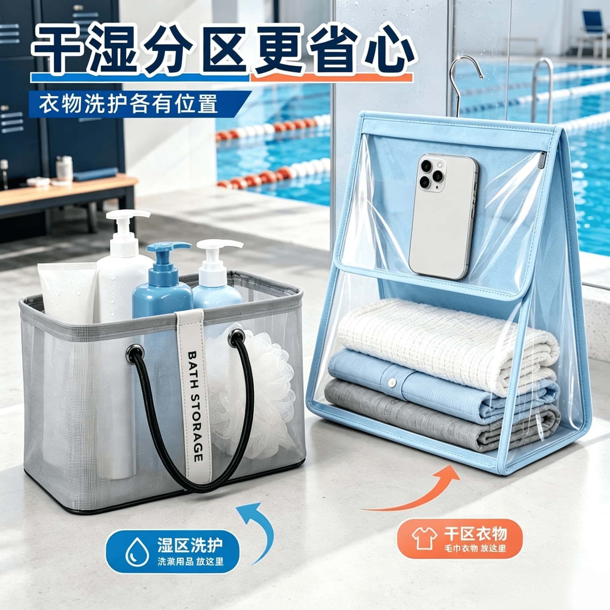 洗澡篮学生宿舍澡堂干湿