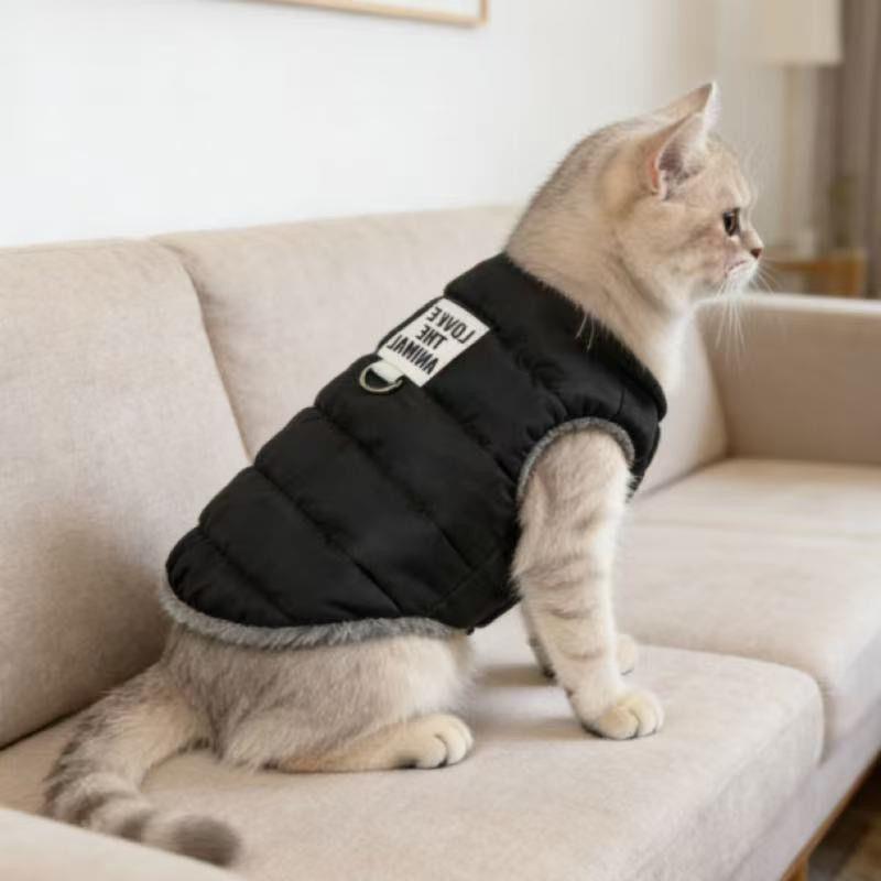 狗狗夹棉保暖加绒冬款衣服可爱泰迪比熊防寒宠物超厚背心棉服