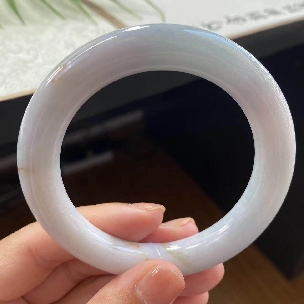 天然翡翠翡翠手镯老坑种白底青飘花正圈玉石直播付款链接私拍无效