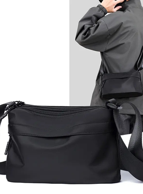 新款斜挎包包男款挎包简约百搭男士外出随身小包便携休闲单肩背包
