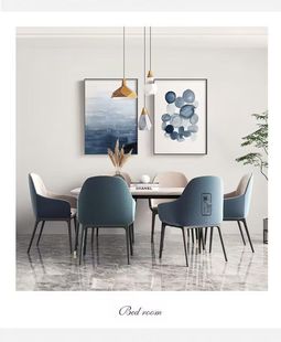 新款 饰画沙发背景墙画抽象蓝色水墨画卧室 随想现代简约客厅装 蓝