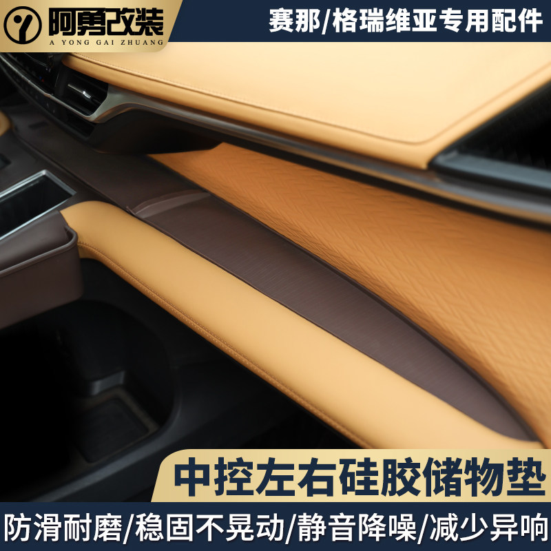赛那中控硅胶垫格瑞维亚仪表台左右防滑门槽垫塞纳汽车用品改装图片