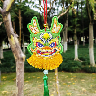 龙年立体刺绣香囊胡须流苏汽车挂件生肖龙香袋香包无香端午节