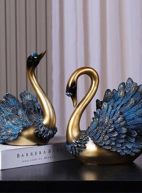 轻奢高档大气新中式玄关电视酒柜办公室书房客厅家居装饰品小摆件