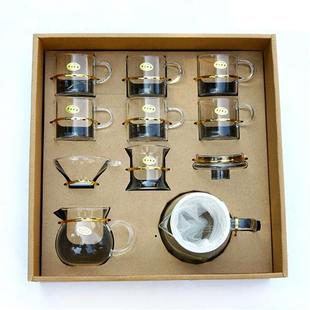家用透明茶杯办公室客厅耐热功夫茶具套组泡茶壶礼盒 玻璃茶具套装