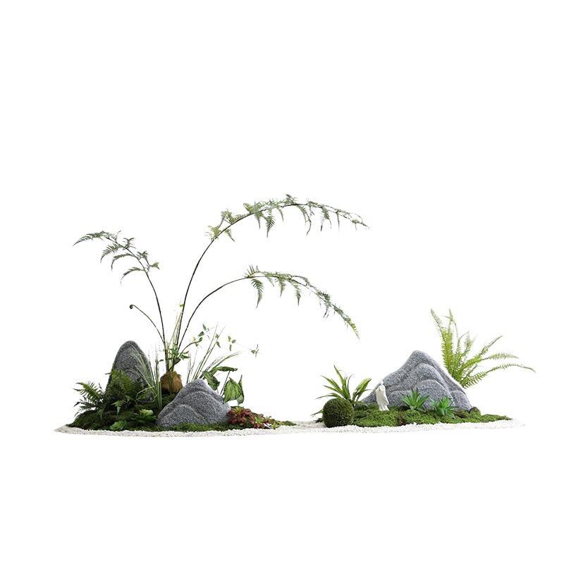 仿真南天竹绿植造景室内客厅楼梯下迎客松景观组合小套装隔断装饰