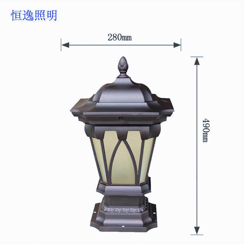 太阳能户外柱头灯小区照明压铸铝围墙灯门柱灯庭院灯玻璃led灯饰