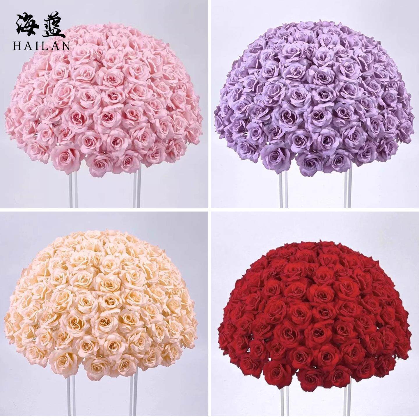 新款韩式婚礼玫瑰花大圆球路引花球橱窗商场装饰花舞台摄影道具