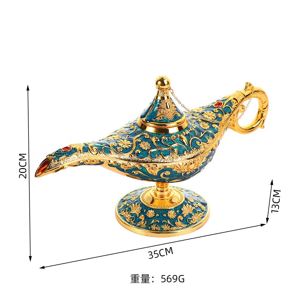 轻奢阿拉丁神灯精致摆件创意许愿神灯合金材质金属工艺品神灯