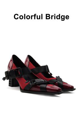 Colorful Bridge丨死侍配色 中跟机能玛丽珍鞋 一字带女士单鞋
