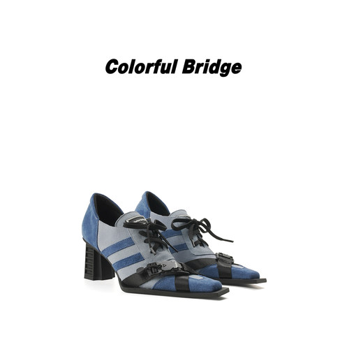 Colorful Bridge【霁蓝】磁吸扣异形跟休闲鞋 运动时装机能高跟鞋