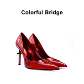 Colorful 高跟鞋 Bridge Crucifix十字架系列Vampire尖头红色婚鞋