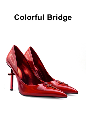 Colorful Bridge丨Crucifix十字架系列Vampire尖头红色婚鞋高跟鞋
