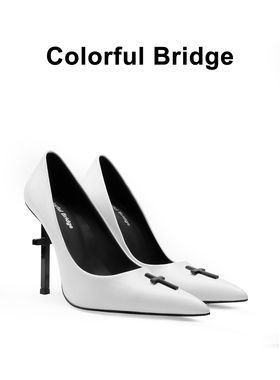 Colorful Bridge丨Crucifix十字架系列 白色修女婚鞋女士高跟鞋