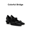 Colorful Bridge丨黑武士机能方头玛丽珍鞋 一字带女士高跟鞋
