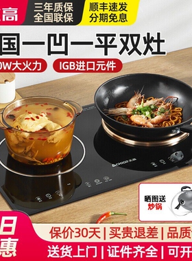 志高嵌入式电磁炉双灶家用凹面双