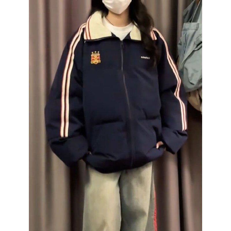 羽绒棉服女2025新款冬季学院风棉衣外套宽松加厚保暖国潮情侣棉袄