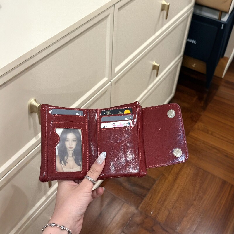 短款零钱包卡包一体钱包女款轻薄小巧钱袋子学生女ins风复古简约