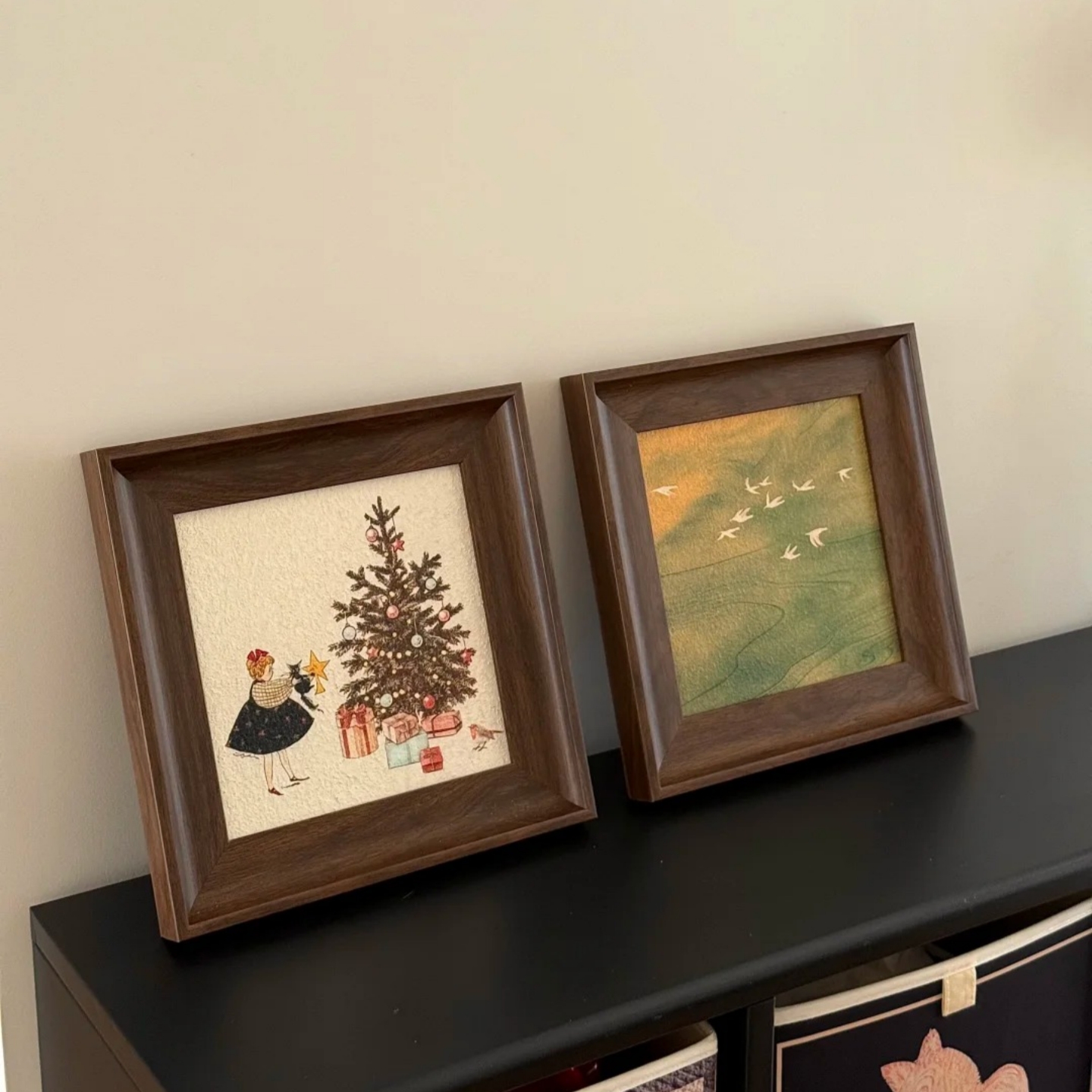 【治愈系】复古奶油风圣诞节装饰画框卧室客厅高级感挂画玄关摆台