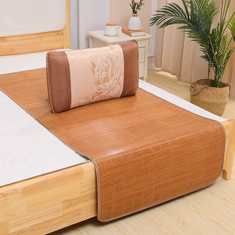 宿舍凉席竹席可折叠家用冬夏季双面宿舍单人直筒竹席宽0.9米长1.