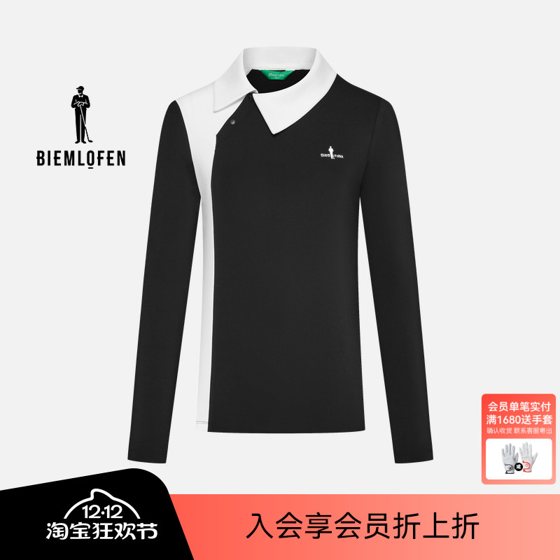 【磨毛针织】比音勒芬高尔夫秋季女装衬衫领型设计t恤长袖Polo衫