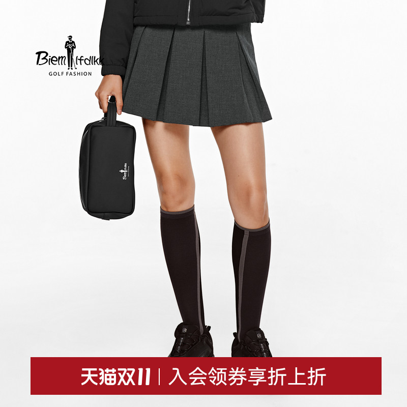 比音勒芬高尔夫秋季女休闲运动裙A字裙百搭净色百褶短裙