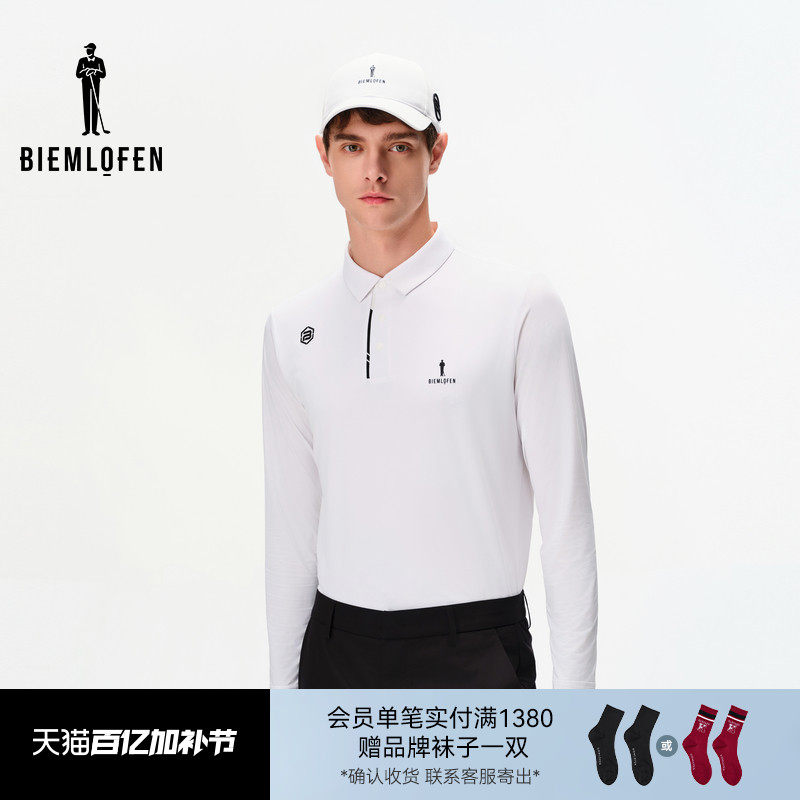 【高密平纹面料】比音勒芬高尔夫春男休闲运动亲肤柔软长袖polo衫