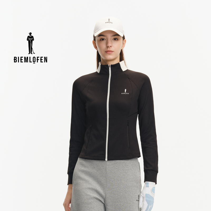 【弹力肌理面料】比音勒芬高尔夫2025年秋新女士休闲针织夹克外套