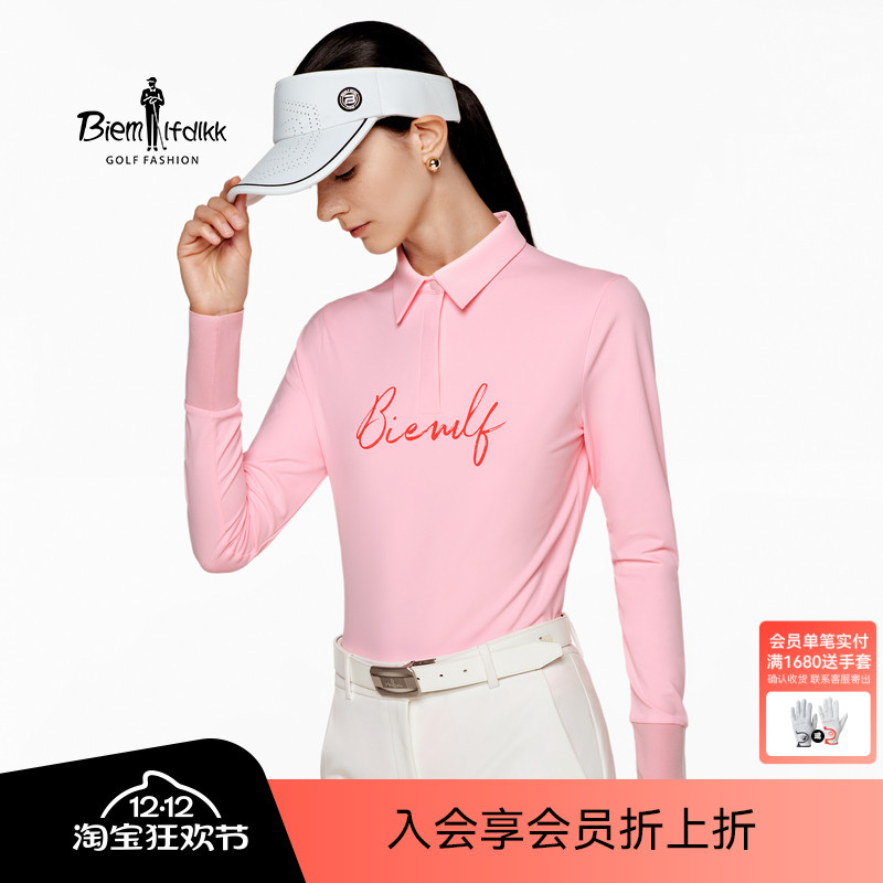 【韩国进口面料】比音勒芬高尔夫秋女休闲运动柔软亲肤长袖POLO衫