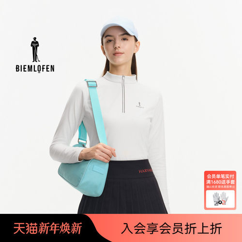 【意大利科技双面绒】比音勒芬高尔夫2025秋新女时尚立领长袖T恤