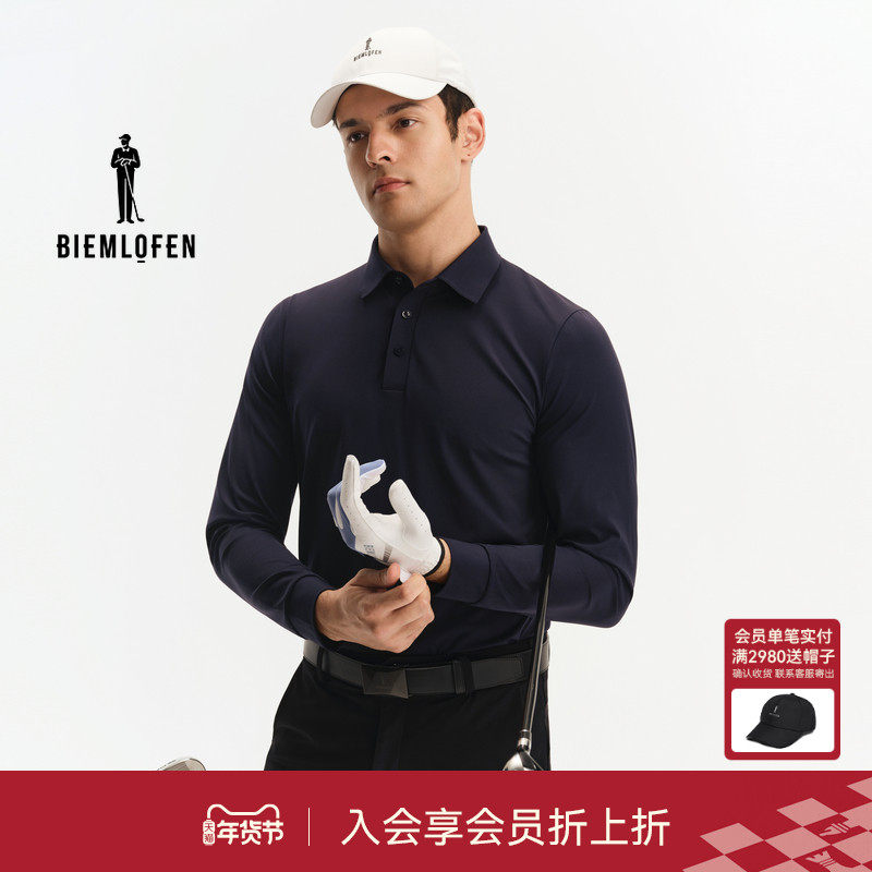 【意大利科技面料】比音勒芬高尔夫2025秋新男运动休闲长袖POLO衫,运动服/休闲服装,运动POLO衫,淘宝优惠券,粉丝福利购,淘宝优惠卷