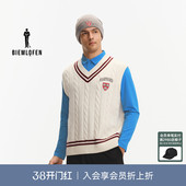 比音勒芬高尔夫秋冬男弹力亲肤背心多功能羊毛针织衫 哈佛联名