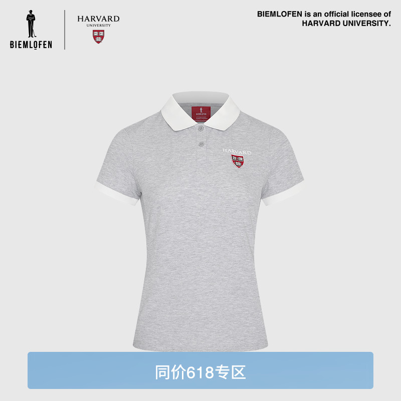 【哈佛联名】比音勒芬高尔夫2025夏新女士时尚休闲运动短袖POLO衫