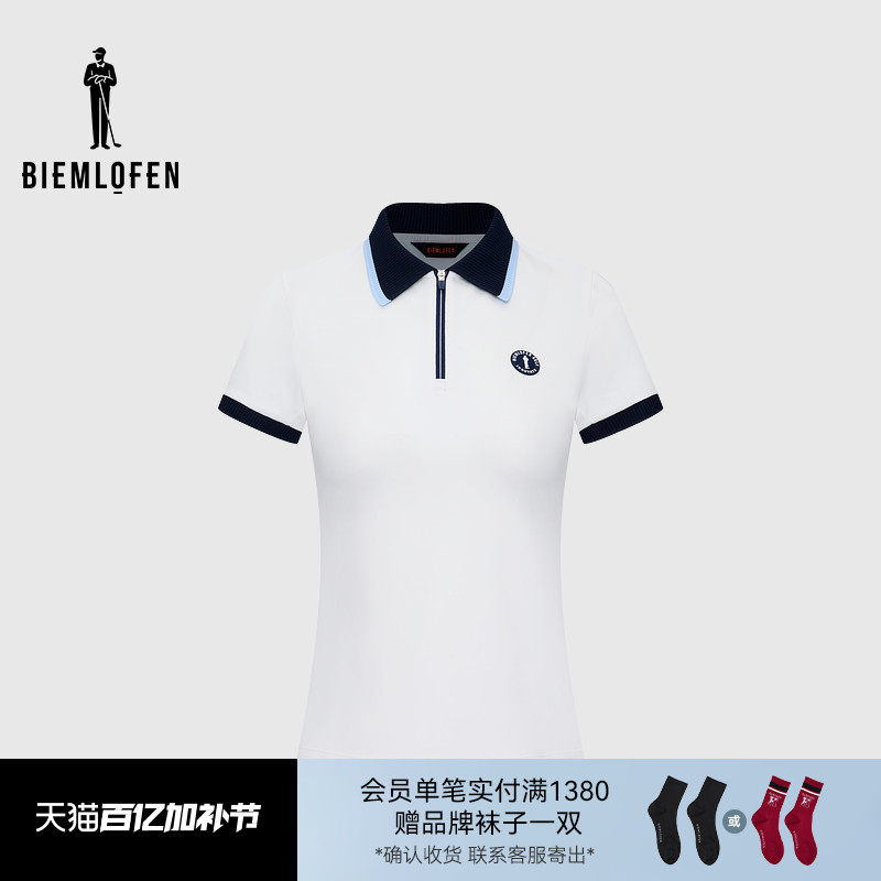 【功能珠地面料】比音勒芬高尔夫春女运动休闲弹力舒适短袖POLO衫