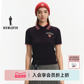 针织衫 比音勒芬高尔夫2025年秋新女运动休闲撞色短袖 哈佛联名