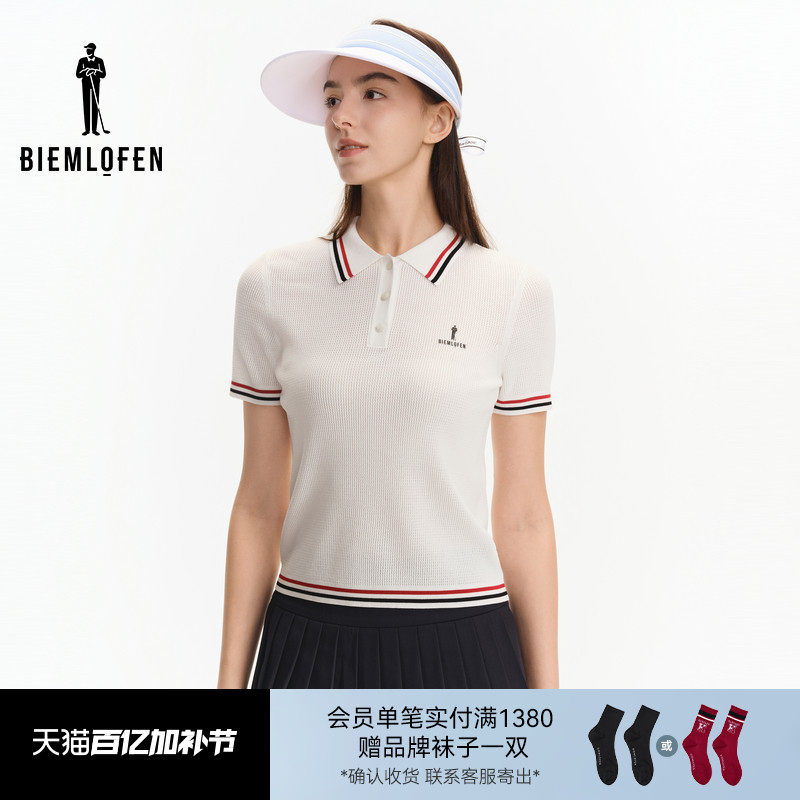 【伊力特功能纱】比音勒芬高尔夫秋女时尚休闲polo领针织衫