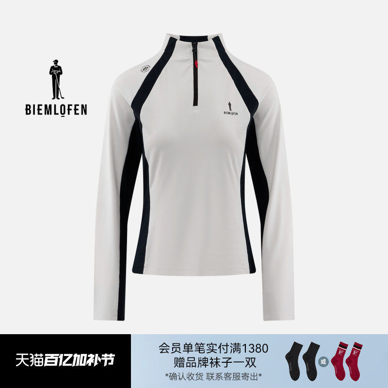 【韩国功能面料】比音勒芬高尔夫2025秋新女撞色运动休闲长袖T恤