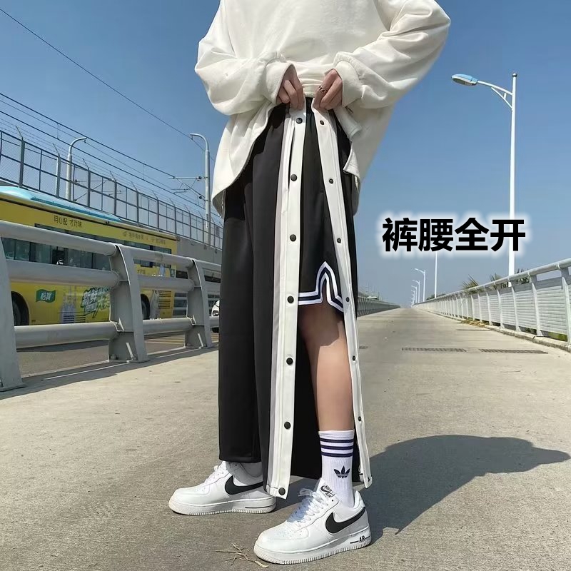 腿脚打石膏专用骨折手术后穿的裤子腰部两侧可全开扣春夏男女长裤