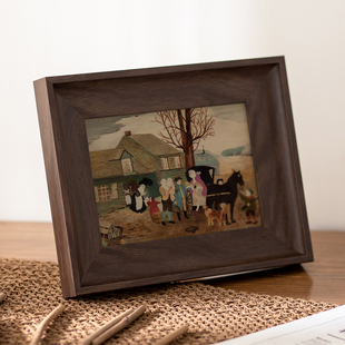 洗照片打印加做成相框摆台高级感复古正方形空框6寸8画框外框挂墙