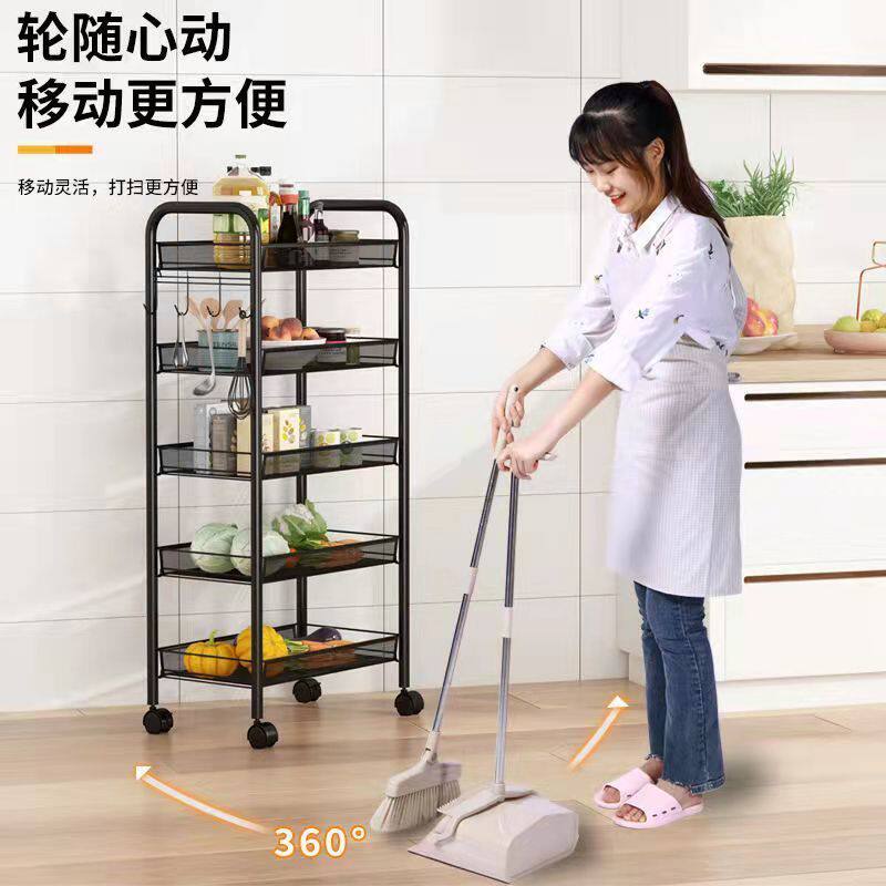 拼豆收纳推车落地多层厨房移动收纳架零食架家用婴儿用品储物架子