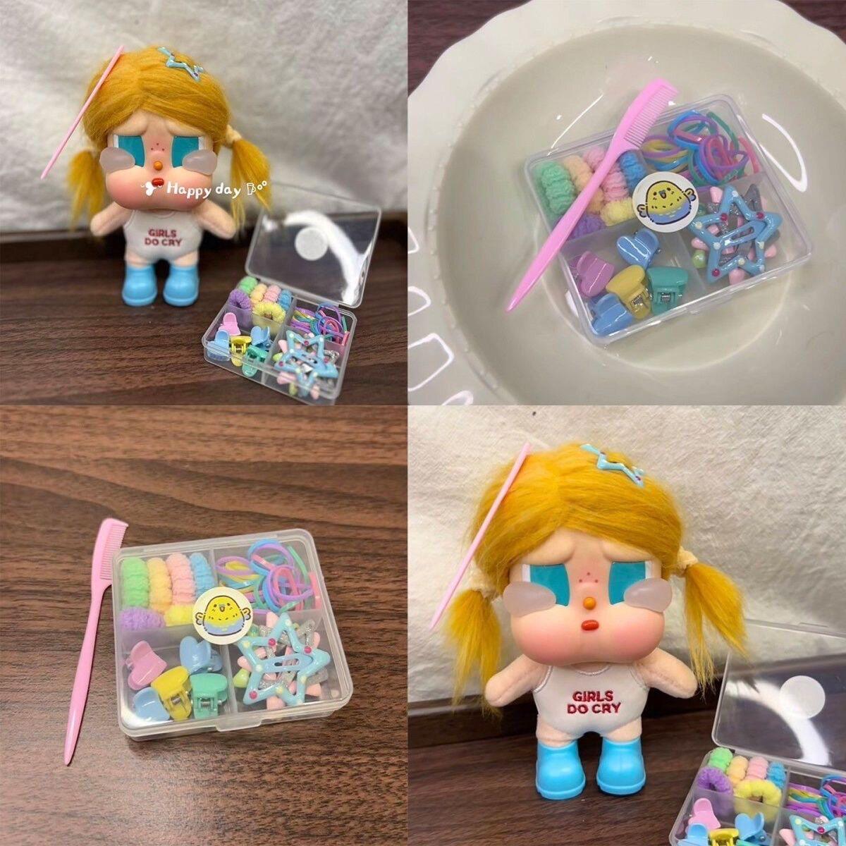 哭娃头发材料包crybaby可爱发饰套装发圈发夹星星bb夹娃娃配饰