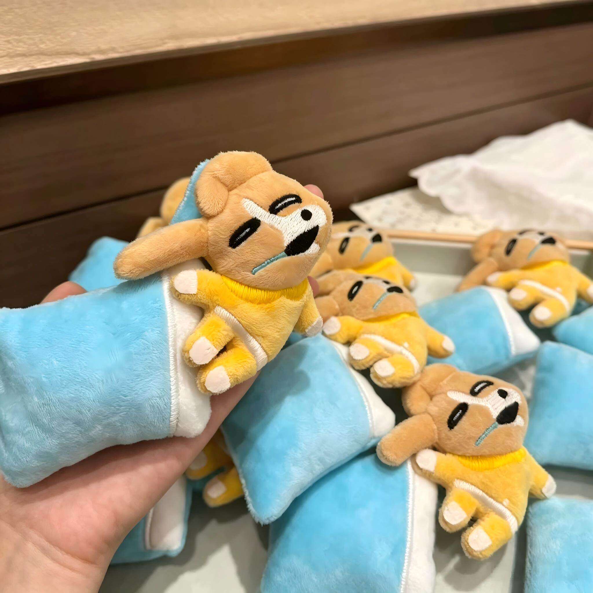 暹罗厘普挂件抽象睡眠毛绒玩偶比格小公仔包包挂件四荤一素钥匙扣